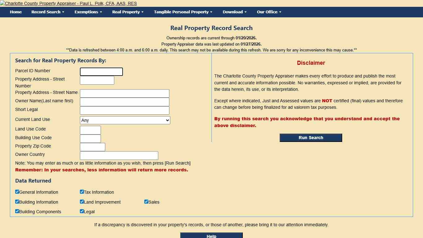 Charlotte County Property Appraiser - Real Property Search